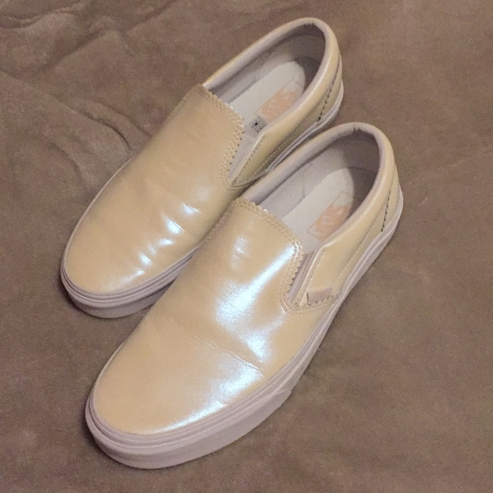 Barely Worn White Holographic Vans